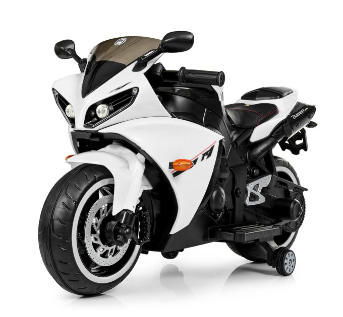 Дитячий електромотоцикл білий MP3 USB TF Bambi M 4069L-1
