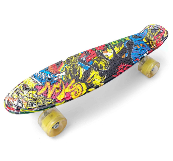 Детский скейт Penny Board скейт для детей 101SL яркие принты