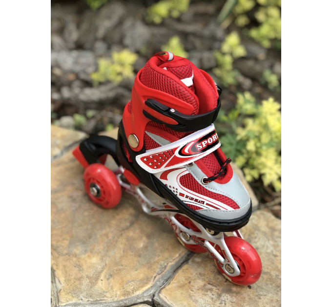 Набор роликовые коньки с защитой In Lin Skate с подсветкой колес S 29-33, M 34-38