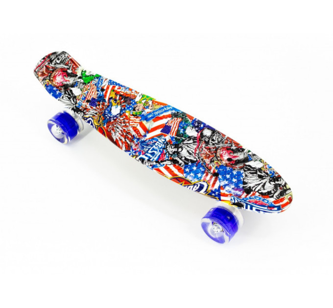 Пенни борд Penny Board скейт детский до 80 кг много цветов подстветка колес