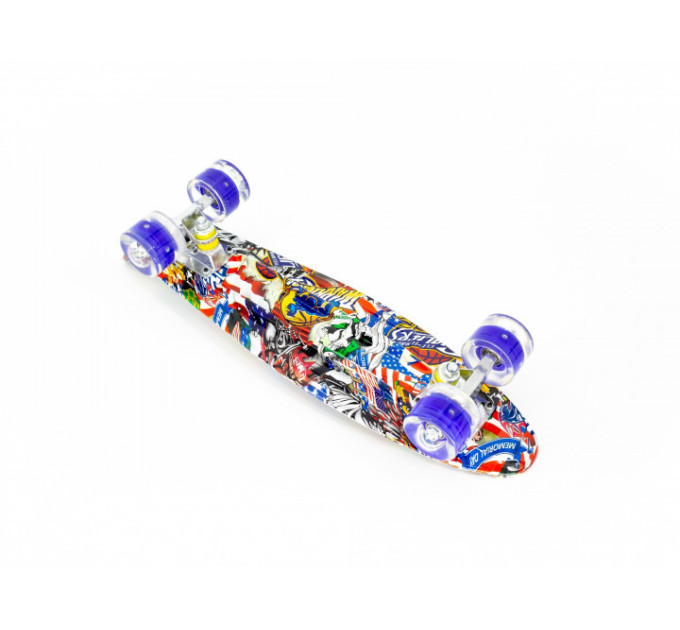 Пенни борд Penny Board скейт детский до 80 кг много цветов подстветка колес