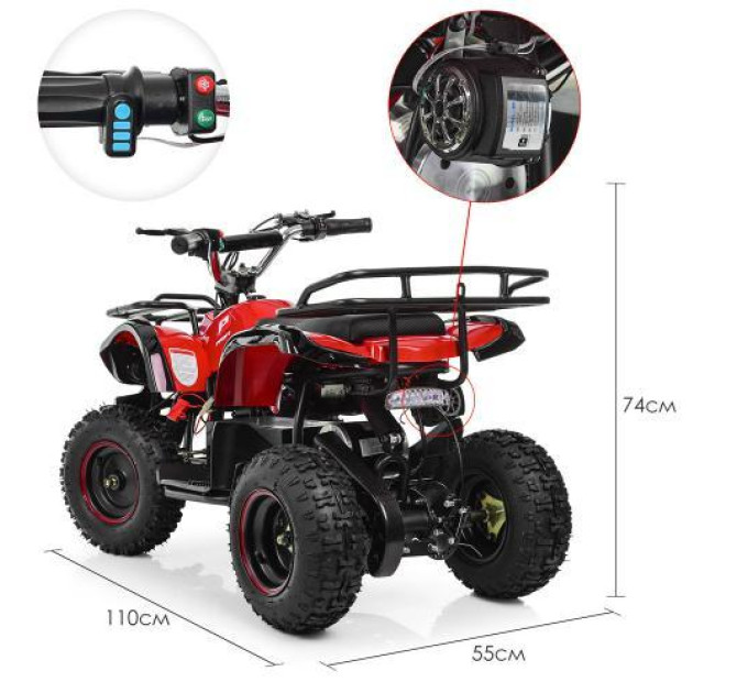 Квадроцикл PROFI HB-EATV800N-3 (MP3) электроквадроцикл красный