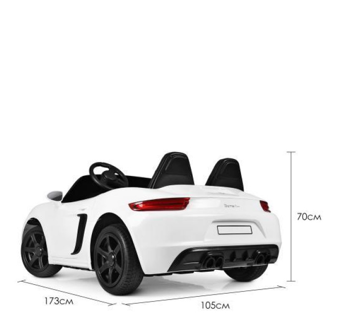 Дитячий електромобіль Bambi M 4055 AL-1 Porsche Cayman двомісний білий
