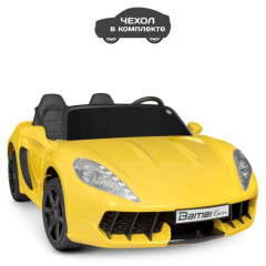 Дитячий електромобіль Bambi M 4055 AL-6 Porsche Cayman двомісний з чохлом Жовтий