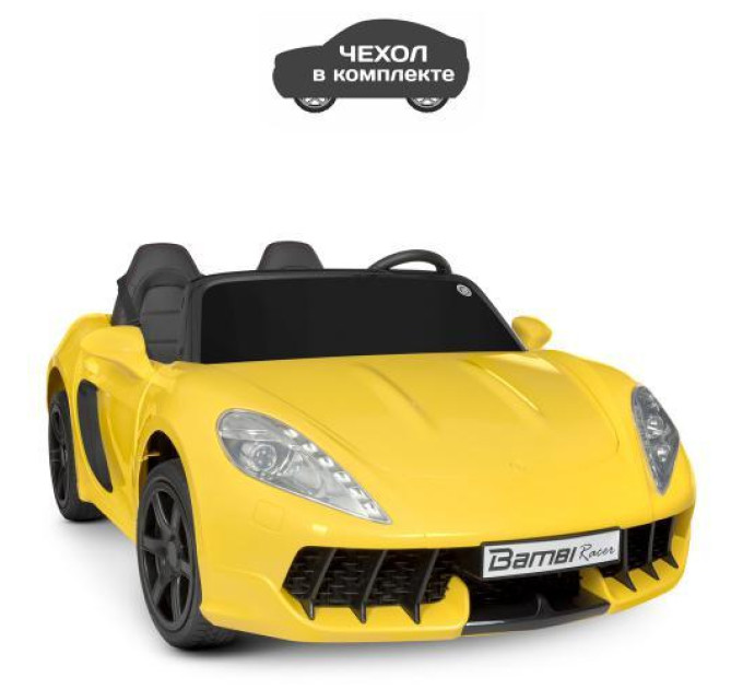 Дитячий електромобіль Bambi M 4055 AL-6 Porsche Cayman двомісний з чохлом Жовтий