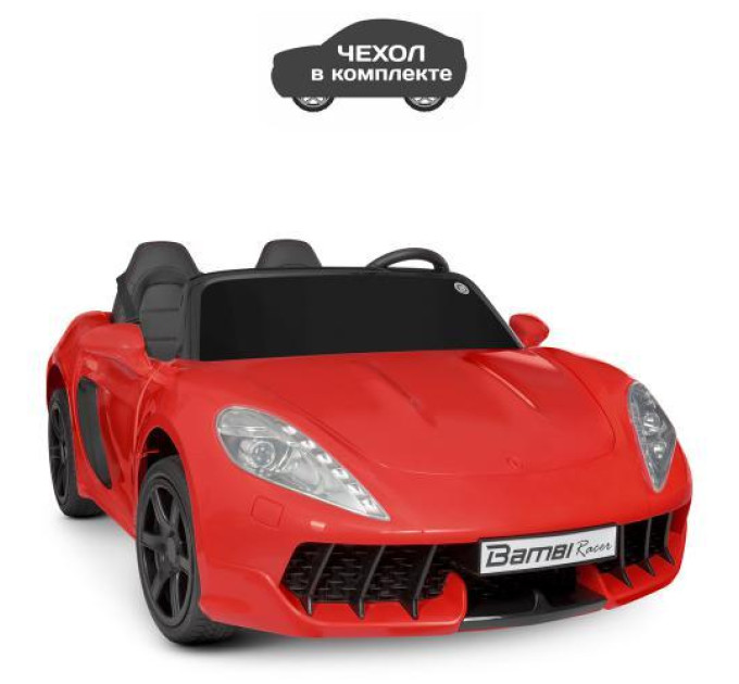 Дитячий електромобіль Bambi M 4055 AL-6 Porsche Cayman двомісний з чохлом передач Червоний