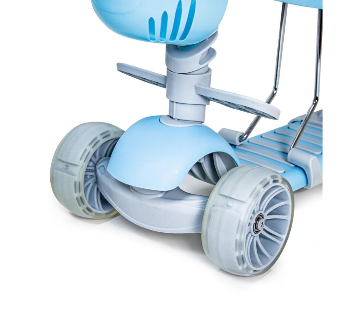 Трехколесный cамокат беговел Scooter 5 в 1 c бортом и родительской ручкой 18-9 от 1 года