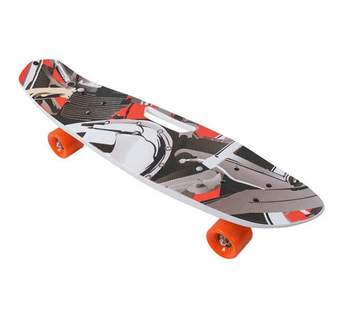 Скейт детский пенниборд с ручкой Penny Board, колеса PU 58х45 мм, дека 60х45 см, 5 видов