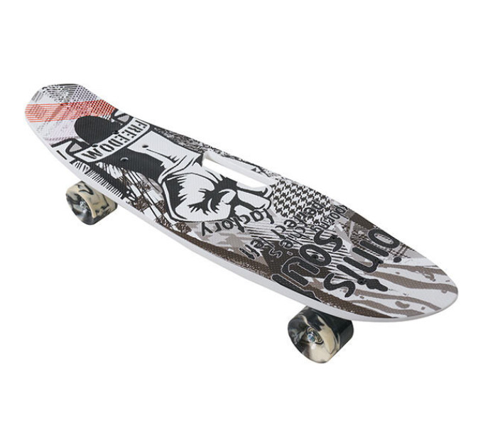 Скейт детский пенниборд с ручкой Penny Board, колеса PU 58х45 мм, дека 60х45 см, 5 видов