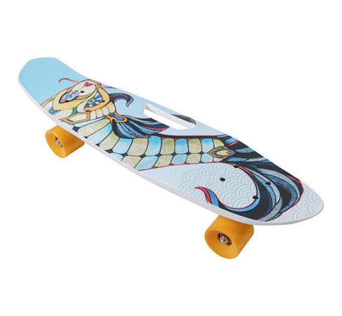 Скейт детский пенниборд с ручкой Penny Board, колеса PU 58х45 мм, дека 60х45 см, 5 видов