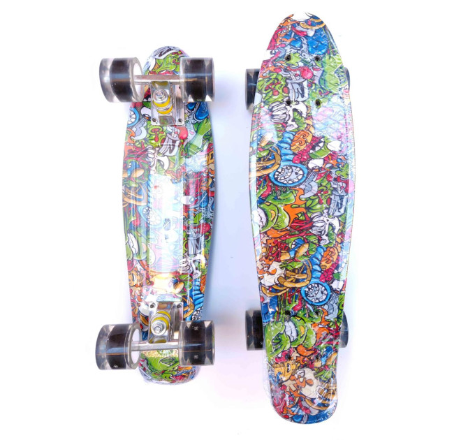 Красочный детский пенни Penny Board скейт от 5 лет, Светящиеся колёса