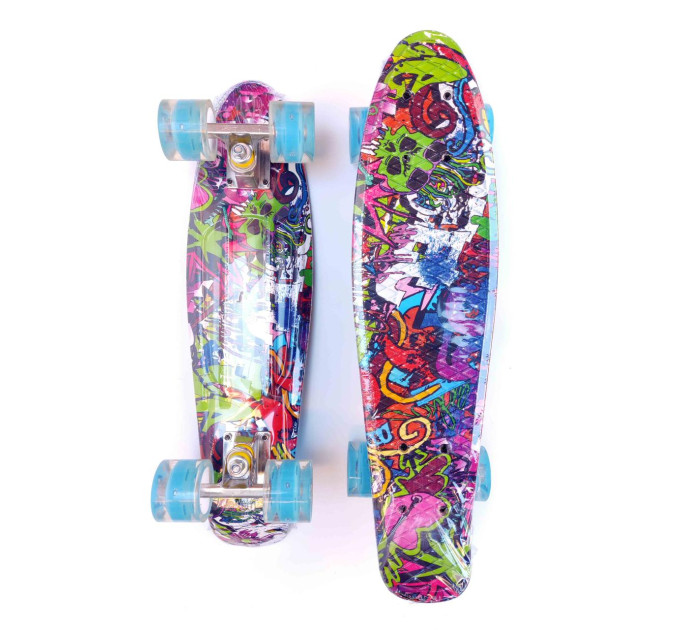 Красочный детский пенни Penny Board скейт от 5 лет, Светящиеся колёса