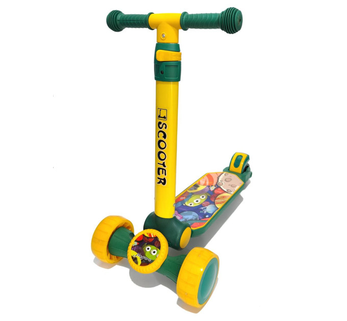 Детский складной самокат Scooter Авес-7 с резиновыми ручками
