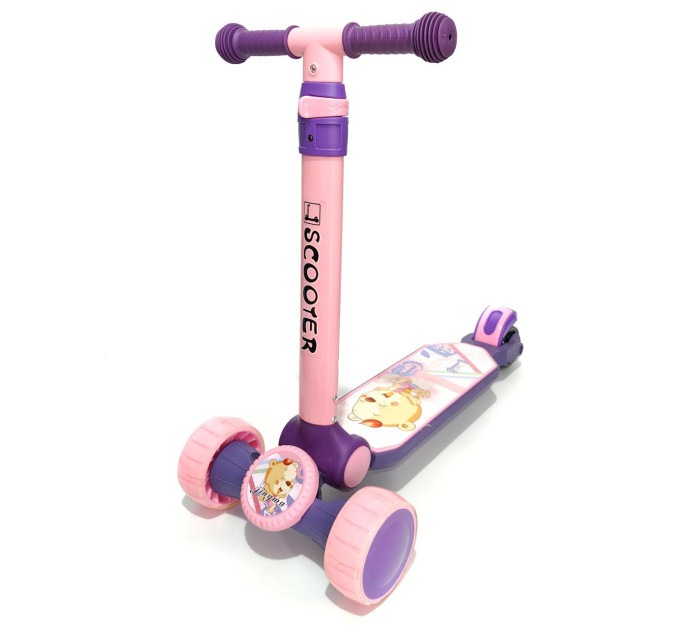Детский складной самокат Scooter Авес-7 с резиновыми ручками