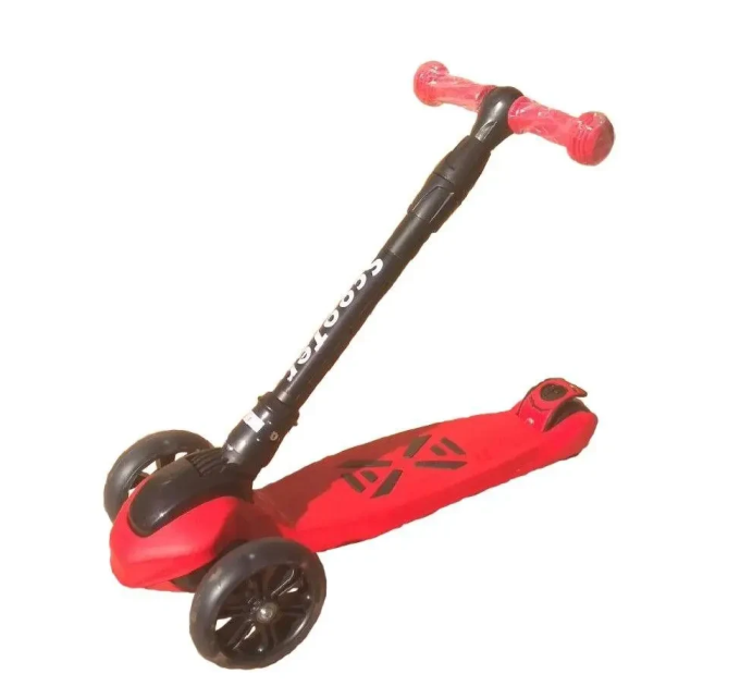 Детский складной самокат Scooter, Авес 7, от 2-х лет, светящиеся задние и передние колеса, 4 цвета