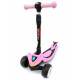 Детский складной самокат Scooter, светящиеся колеса, с фонариком и накладками на диски