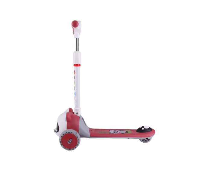 Детский складной самокат музыкальный Scooter от 1,5 лет с мордочкой животного