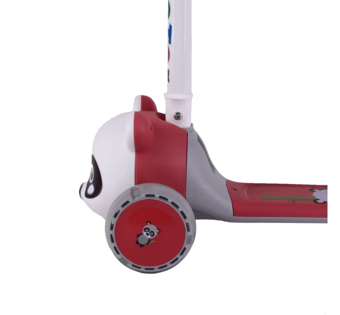 Детский складной самокат музыкальный Scooter от 1,5 лет с мордочкой животного
