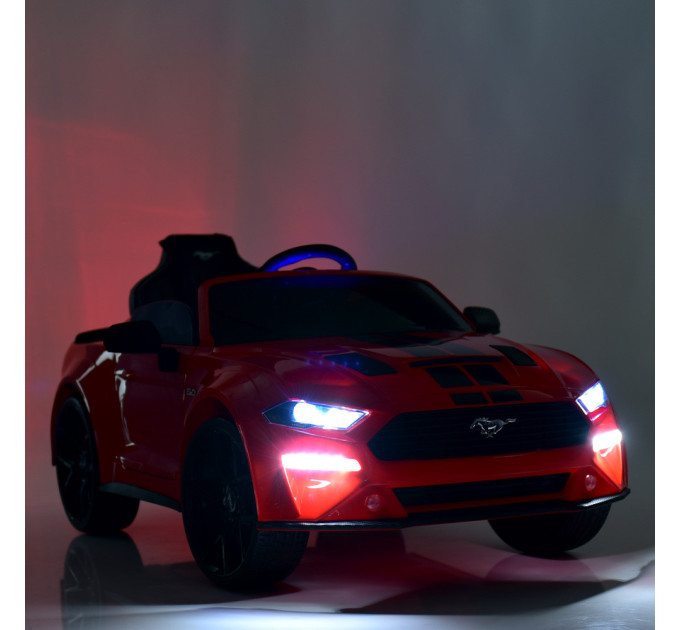 Дитячий електромобіль Ford Mustang M 4789EBLRS-11 автофарбування, шкіряне сидіння, 2 мотори 35W