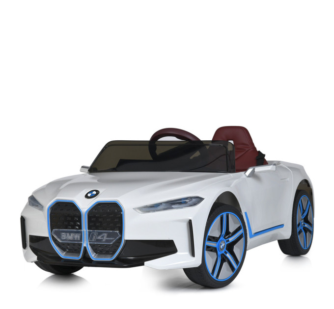 Дитячий електромобіль Джип BMW i4 Bambi Racer JE1009EBLR(4WD) 4 мотори, шкіряне сидіння