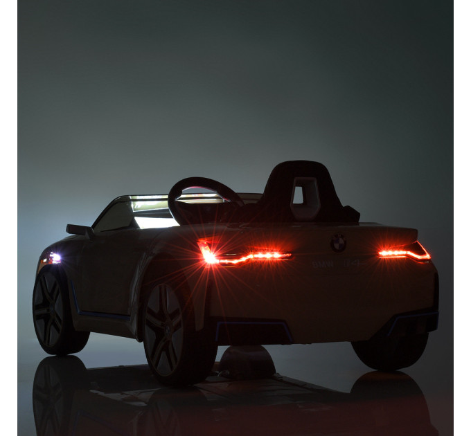 Дитячий електромобіль Джип BMW i4 Bambi Racer JE1009EBLR(4WD) 4 мотори, шкіряне сидіння