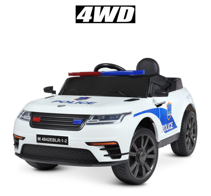 Дитячий електромобіль Поліція Bambi Racer M 4842EBLR 1 акумулятор 12V9AH, 2 мотори 35W, шкіряне сидіння