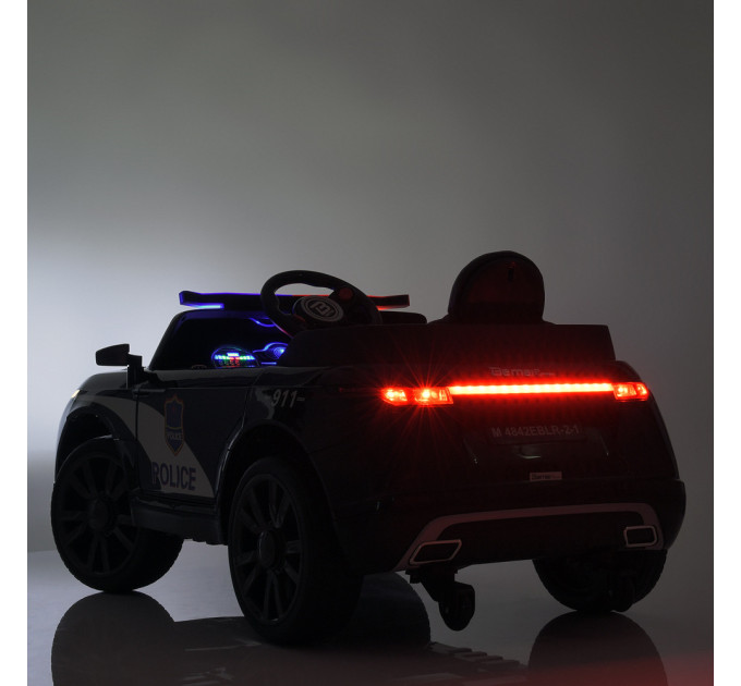 Дитячий електромобіль Поліція Bambi Racer M 4842EBLR 1 акумулятор 12V9AH, 2 мотори 35W, шкіряне сидіння