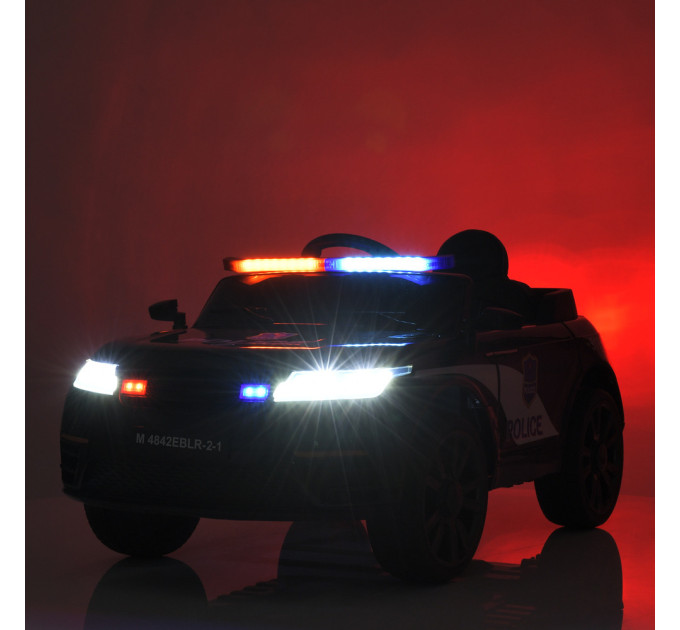 Дитячий електромобіль Поліція Bambi Racer M 4842EBLR 1 акумулятор 12V9AH, 2 мотори 35W, шкіряне сидіння