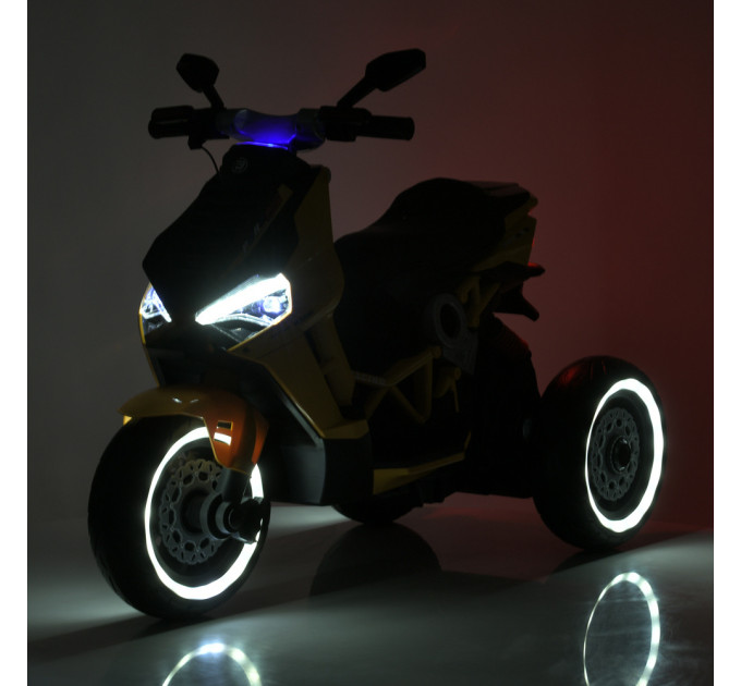 Детский электромотоцикл Bambi Racer M 5744EL колеса EVA, 2 мотора 35W, USB, кожаное сидение, 4 цвета