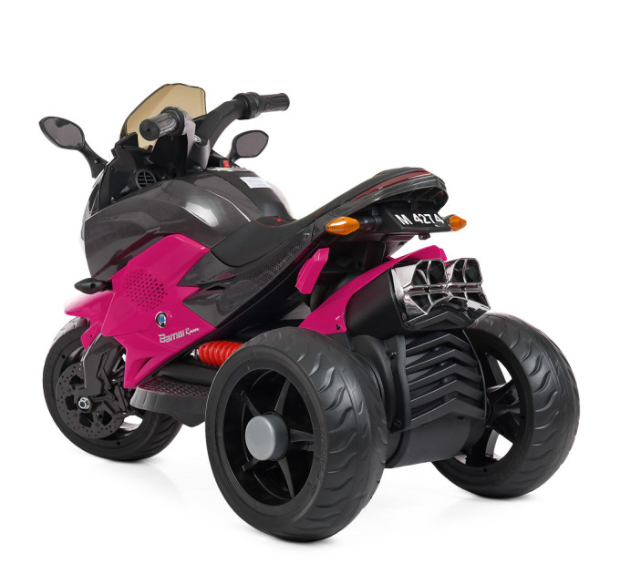 Детский мотоцикл трехколесный 2 мотора 35 W Bambi M 4274EL-8 розовый