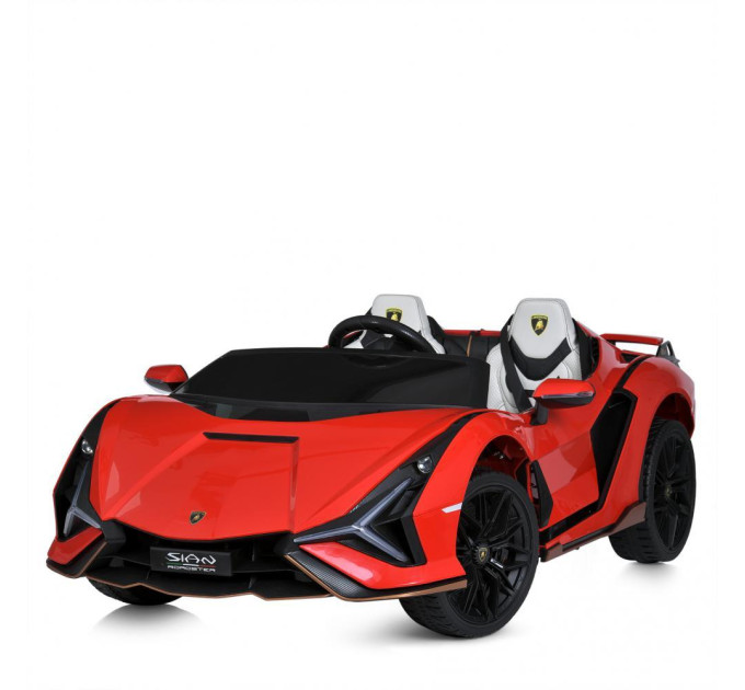 Дитячий електромобіль Bambi Lamborghini M 5072EBLR 4 мотори 30W, музика, світло, шкіряне сидіння, 5 кольорів