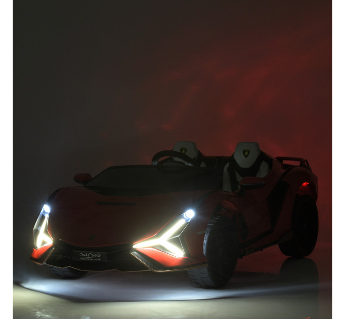 Дитячий електромобіль Bambi Lamborghini M 5072EBLR 4 мотори 30W, музика, світло, шкіряне сидіння, 5 кольорів