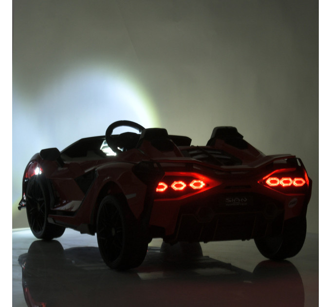 Дитячий електромобіль Bambi Lamborghini M 5072EBLR 4 мотори 30W, музика, світло, шкіряне сидіння, 5 кольорів