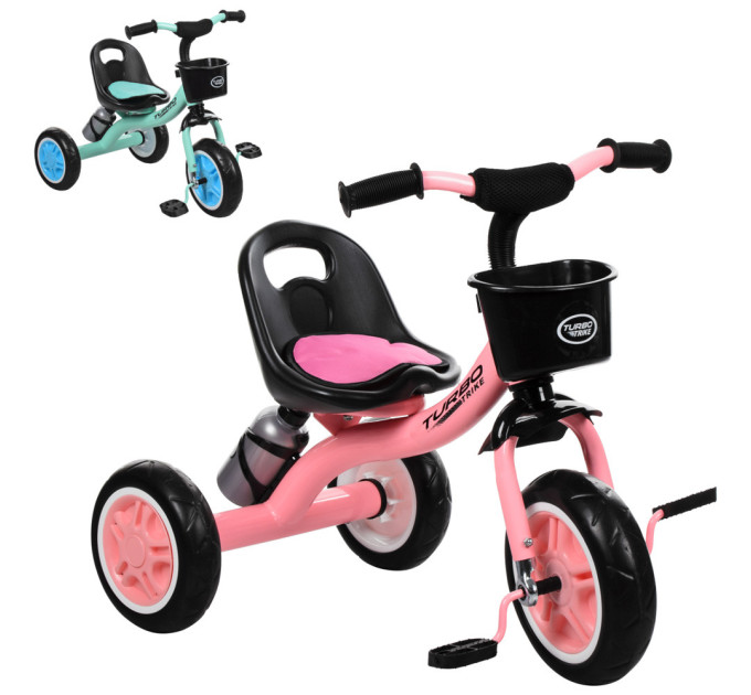 Дитячий триколісний велосипед TURBOTRIKE M 3197-M-1 сидіння зі спинкою, пляшечка для води