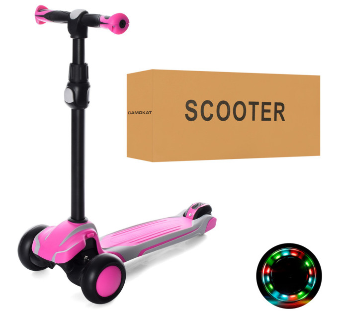 Дитячий самокат iTrike X1 MAXI Scooter зі колесами, що світяться, і амортизатором