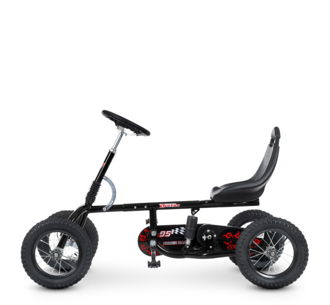 Дитячий педальний карт Bambi kart M 1697M-2 регулювання сидіння чорний