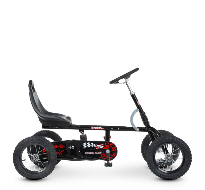 Дитячий педальний карт Bambi kart M 1697M-2 регулювання сидіння чорний