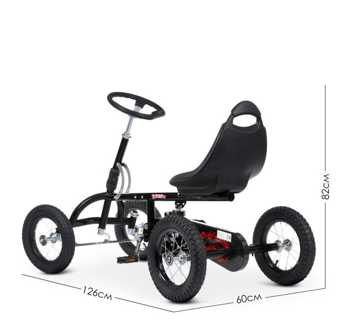 Дитячий педальний карт Bambi kart M 1697M-2 регулювання сидіння чорний
