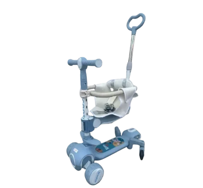 Самокат дитячий Scooter колеса зі світлом, складний, додаткові колеса, батьківська ручка