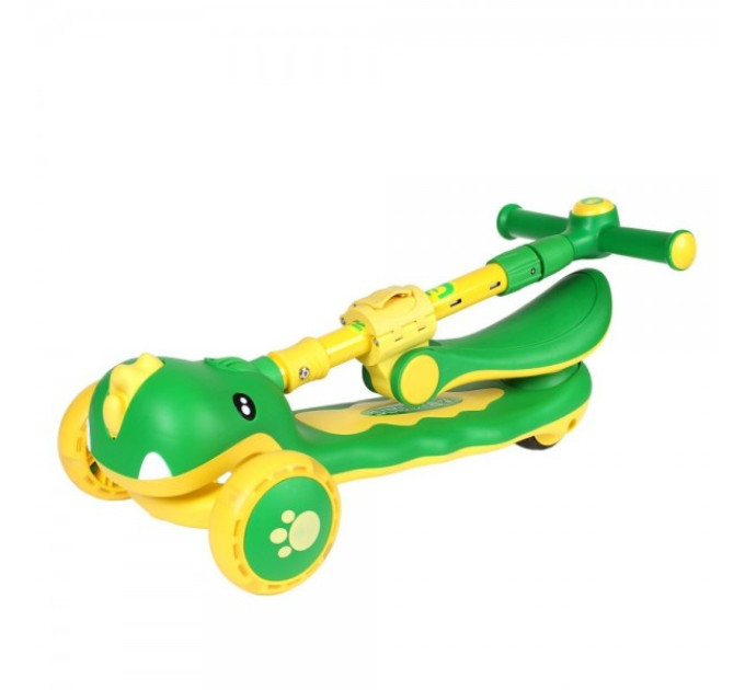 Самокат детский Scooter колеса со светом, складной, дополнительные колеса, родительская ручка, бампер