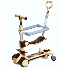 Самокат дитячий беговел Scooter колеса зі світлом, складний, бічна підтримка, батьківська ручка