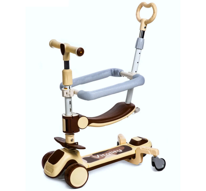 Самокат дитячий беговел Scooter колеса зі світлом, складний, бічна підтримка, батьківська ручка