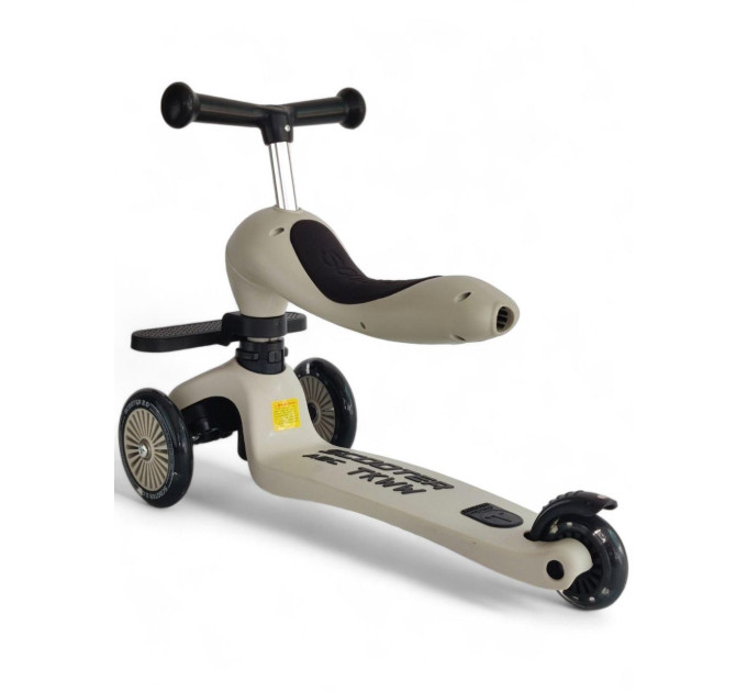 Детский складной самокат-беговел Scooter Zinbang ABC TKWW 2in1 светящиеся колеса