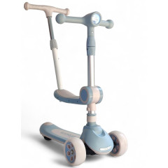Детский складной самокат-беговел Scooter Dream M3 с фонариком, светящиеся колеса, музыкальный