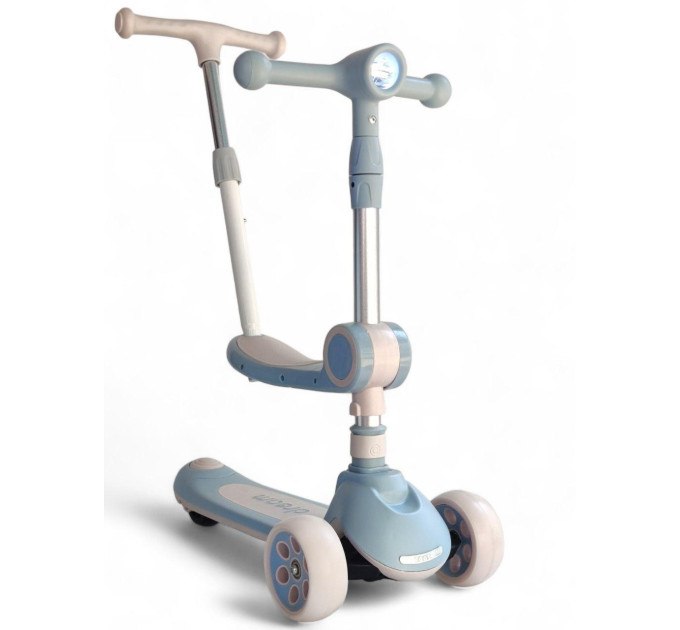 Детский складной самокат-беговел Scooter Dream M3 с фонариком, светящиеся колеса, музыкальный