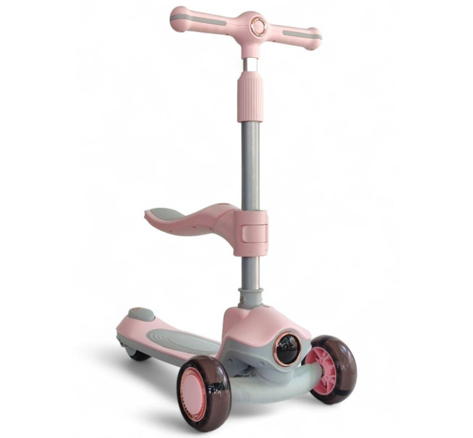 Детский складной самокат-беговел Scooter Cosmo K603-2 светящиеся колеса, музыкальный
