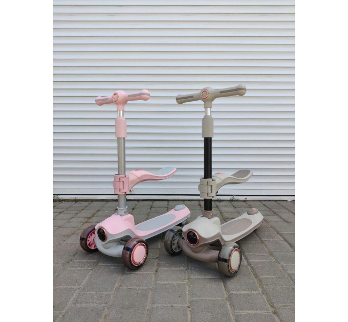 Детский складной самокат-беговел Scooter Cosmo K603-2 светящиеся колеса, музыкальный