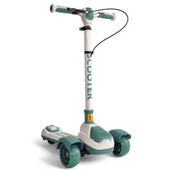 Дитячий складний самокат з ручним гальмом Scooter Super High K612 колеса, що світяться, музичний