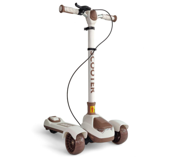 Дитячий складний самокат з ручним гальмом Scooter Super High K612 колеса, що світяться, музичний