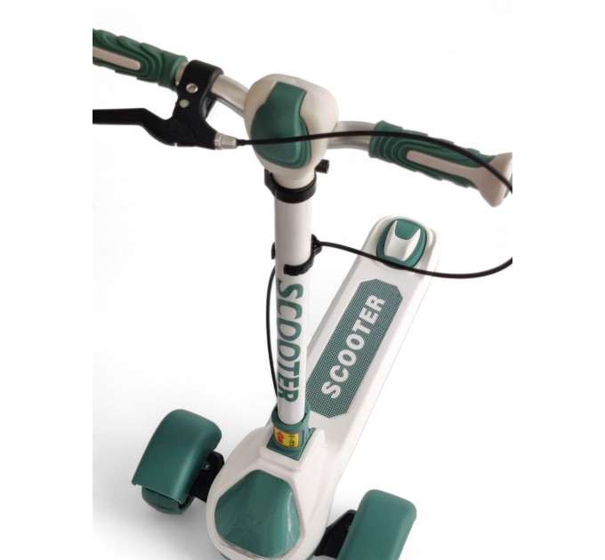 Дитячий складний самокат з ручним гальмом Scooter Super High K612 колеса, що світяться, музичний